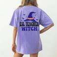 ESL Teacher Witch Halloween Matching Group Costume Women's Comfort Colors T-Shirt Back Print Violet ESL Teacher Witch Halloween Matching Group Costume Women's Comfort Colors T-Shirt Back Print Violet