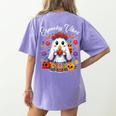Espooky Vibes Maestra Halloween Spanish Mexican Teacher Women's Comfort Colors T-Shirt Back Print Violet Espooky Vibes Maestra Halloween Spanish Mexican Teacher Women's Comfort Colors T-Shirt Back Print Violet