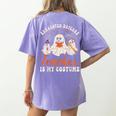 Exhausted Daycare Teacher Is My Costume Halloween Ghost Fun For Men Women Women's Comfort Colors T-Shirt Back Print Violet Exhausted Daycare Teacher Is My Costume Halloween Ghost Fun For Men Women Women's Comfort Colors T-Shirt Back Print Violet