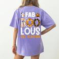 Faboolous ESL ESOL Teacher Spooky Teacher Halloween Costume For Men Women Women's Comfort Colors T-Shirt Back Print Violet Faboolous ESL ESOL Teacher Spooky Teacher Halloween Costume For Men Women Women's Comfort Colors T-Shirt Back Print Violet