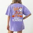 Faboolous INFANT Teacher Halloween Women's Comfort Colors T-Shirt Back Print Violet