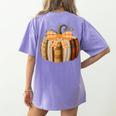 Fall Book Pumpkin Halloween Teacher Librarian Thanksgiving Women's Comfort Colors T-Shirt Back Print Violet Fall Book Pumpkin Halloween Teacher Librarian Thanksgiving Women's Comfort Colors T-Shirt Back Print Violet