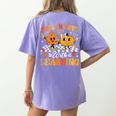 Fall In Love With Learning Fall Teacher Thanksgiving Retro Women's Comfort Colors T-Shirt Back Print Violet
