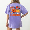 Fall In Love With Learning Thanksgiving Teacher Student Kids Women's Comfort Colors T-Shirt Back Print Violet