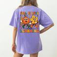 Fall In Love With Learning Thanksgiving Teacher Student Women's Comfort Colors T-Shirt Back Print Violet Fall In Love With Learning Thanksgiving Teacher Student Women's Comfort Colors T-Shirt Back Print Violet