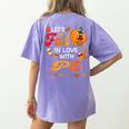 Lets Fall In Love With PE Teacher Thanksgiving Women's Comfort Colors T-Shirt Back Print Violet