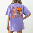 Fall In Love With Reading Autumn Thanksgiving Shirt Teacher Women's Comfort Colors T-Shirt Back Print Violet Fall In Love With Reading Autumn Thanksgiving Shirt Teacher Women's Comfort Colors T-Shirt Back Print Violet