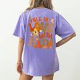 Fall In Love With Science Math Teacher Fall Thanksgiving Women's Comfort Colors T-Shirt Back Print Violet