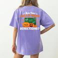 Are You Fall O Ween Directions Halloween Teacher Retro Women's Comfort Colors T-Shirt Back Print Violet Are You Fall O Ween Directions Halloween Teacher Retro Women's Comfort Colors T-Shirt Back Print Violet