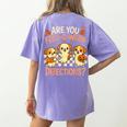 Are You Fall O Ween Directions Teacher Halloween Dog Ghost Women's Comfort Colors T-Shirt Back Print Violet Are You Fall O Ween Directions Teacher Halloween Dog Ghost Women's Comfort Colors T-Shirt Back Print Violet