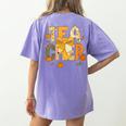 Fall Teacher Pumpkin Coquette Bow Autumn Classroom Women's Comfort Colors T-Shirt Back Print Violet Fall Teacher Pumpkin Coquette Bow Autumn Classroom Women's Comfort Colors T-Shirt Back Print Violet