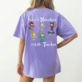 My Favorite Monsters Call Me Teacher Thank Mummy Vampire Bat Women's Comfort Colors T-Shirt Back Print Violet