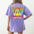 Field Trip Squad Groovy Field Day Smile Face Teacher Tie Dye Women's Comfort Colors T-Shirt Back Print Violet Field Trip Squad Groovy Field Day Smile Face Teacher Tie Dye Women's Comfort Colors T-Shirt Back Print Violet