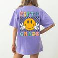 Fifth Grade Team Teachers Boys Girls Retro Smile 5th Grade Women's Comfort Colors T-Shirt Back Print Violet Fifth Grade Team Teachers Boys Girls Retro Smile 5th Grade Women's Comfort Colors T-Shirt Back Print Violet