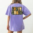 First 1St Grade Camo Camouflage Boy Teacher Back To School Women's Comfort Colors T-Shirt Back Print Violet