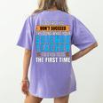 If At First You Don't Succeed Try Doing What Science Teacher Women's Comfort Colors T-Shirt Back Print Violet