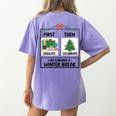 First Educate Then Celebrate Christmas Teacher Winter Break Women's Comfort Colors T-Shirt Back Print Violet
