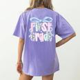 First Grade Coquette Bow Girls Teacher Team 1st Grade Squad Women's Comfort Colors T-Shirt Back Print Violet First Grade Coquette Bow Girls Teacher Team 1st Grade Squad Women's Comfort Colors T-Shirt Back Print Violet