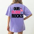Our Flock Rocks Flamingo Mother's Day Teacher Women's Comfort Colors T-Shirt Back Print Violet Our Flock Rocks Flamingo Mother's Day Teacher Women's Comfort Colors T-Shirt Back Print Violet