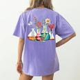 Floral Beakers Chemistry Lab Teacher Women's Comfort Colors T-Shirt Back Print Violet Floral Beakers Chemistry Lab Teacher Women's Comfort Colors T-Shirt Back Print Violet