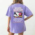 Front Office Teacher Admin Meaning School Secretary Women's Comfort Colors T-Shirt Back Print Violet Front Office Teacher Admin Meaning School Secretary Women's Comfort Colors T-Shirt Back Print Violet