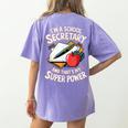 Front Office Teacher Admin Mother I'm A School Secretary Women's Comfort Colors T-Shirt Back Print Violet Front Office Teacher Admin Mother I'm A School Secretary Women's Comfort Colors T-Shirt Back Print Violet
