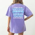 Fun German Teacher Appreciation Language Class Saying Women's Comfort Colors T-Shirt Back Print Violet Fun German Teacher Appreciation Language Class Saying Women's Comfort Colors T-Shirt Back Print Violet