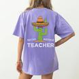 Fun Teacher Appreciation Humor Nacho Average Teacher Women's Comfort Colors T-Shirt Back Print Violet