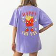 Fun Teacher Happy Fri Yay French Fries Friday Lovers Women's Comfort Colors T-Shirt Back Print Violet