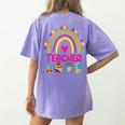 Future Kids Career Teacher Rainbow Boy Girl Graduations Women's Comfort Colors T-Shirt Back Print Violet