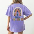 Future Teacher Boho Rainbow Leopard New Grad Student Women's Comfort Colors T-Shirt Back Print Violet Future Teacher Boho Rainbow Leopard New Grad Student Women's Comfort Colors T-Shirt Back Print Violet