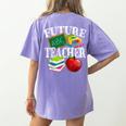 Future Teacher With Canyon And Book Teacher Men Women Girls Kids Women's Comfort Colors T-Shirt Back Print Violet Future Teacher With Canyon And Book Teacher Men Women Girls Kids Women's Comfort Colors T-Shirt Back Print Violet