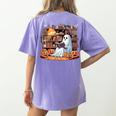 Ghost Book Reading Halloween Books Lover Teacher Women's Comfort Colors T-Shirt Back Print Violet Ghost Book Reading Halloween Books Lover Teacher Women's Comfort Colors T-Shirt Back Print Violet