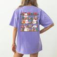 Ghost Christmas Reading Book Lover Library Christmas Teacher Women's Comfort Colors T-Shirt Back Print Violet Ghost Christmas Reading Book Lover Library Christmas Teacher Women's Comfort Colors T-Shirt Back Print Violet