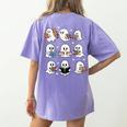 Ghosts With Books Library Halloween Men Women Kids Teacher Women's Comfort Colors T-Shirt Back Print Violet Ghosts With Books Library Halloween Men Women Kids Teacher Women's Comfort Colors T-Shirt Back Print Violet
