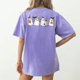 Ghosts Reading Books Library Halloween Teacher Men Women Kid Women's Comfort Colors T-Shirt Back Print Violet