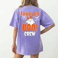 Girl Toddler Boo Crew Daycare Teacher Halloween Party Women's Comfort Colors T-Shirt Back Print Violet