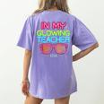 In My Glowing Teacher Era Groovy Colorful Bright Women's Comfort Colors T-Shirt Back Print Violet In My Glowing Teacher Era Groovy Colorful Bright Women's Comfort Colors T-Shirt Back Print Violet