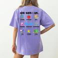 God Says Im Teacher Christian Back To School Religious Women's Comfort Colors T-Shirt Back Print Violet God Says Im Teacher Christian Back To School Religious Women's Comfort Colors T-Shirt Back Print Violet