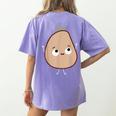 Good Egg Teacher Halloween Costume The Couch Potato Women's Comfort Colors T-Shirt Back Print Violet