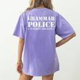 Grammar Police T Shirt English Teacher Women's Comfort Colors T-Shirt Back Print Violet