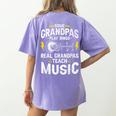 Some Grandpas Play Bingo Real Grandpas Teach Music Teacher Women's Comfort Colors T-Shirt Back Print Violet