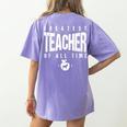 Greatest Teacher Of All Time Teachers Day 1 Teacher Goat Women's Comfort Colors T-Shirt Back Print Violet Greatest Teacher Of All Time Teachers Day 1 Teacher Goat Women's Comfort Colors T-Shirt Back Print Violet