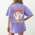 Groovy Faboolous Spooky Music Teacher Halloween Men Women Women's Comfort Colors T-Shirt Back Print Violet Groovy Faboolous Spooky Music Teacher Halloween Men Women Women's Comfort Colors T-Shirt Back Print Violet