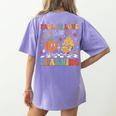 Groovy Fall In Love With Learning Autumn Pumpkin Teacher Women's Comfort Colors T-Shirt Back Print Violet Groovy Fall In Love With Learning Autumn Pumpkin Teacher Women's Comfort Colors T-Shirt Back Print Violet