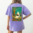 Groovy Ghost Reading Book Cat Halloween Ghost Teacher Women's Comfort Colors T-Shirt Back Print Violet Groovy Ghost Reading Book Cat Halloween Ghost Teacher Women's Comfort Colors T-Shirt Back Print Violet