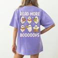 Groovy Halloween Ghost Read More Boooooks Librarian Teacher For Men Women Kids Women's Comfort Colors T-Shirt Back Print Violet Groovy Halloween Ghost Read More Boooooks Librarian Teacher For Men Women Kids Women's Comfort Colors T-Shirt Back Print Violet