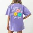 Groovy Happy To See Your Face Teacher School Appreciation Women's Comfort Colors T-Shirt Back Print Violet Groovy Happy To See Your Face Teacher School Appreciation Women's Comfort Colors T-Shirt Back Print Violet