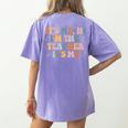 Groovy Its Me Hi Im The Teacher It’s Me Back To School Women's Comfort Colors T-Shirt Back Print Violet Groovy Its Me Hi Im The Teacher It’s Me Back To School Women's Comfort Colors T-Shirt Back Print Violet