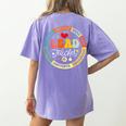 Groovy Lead Teacher Appreciation Back To School Women's Comfort Colors T-Shirt Back Print Violet